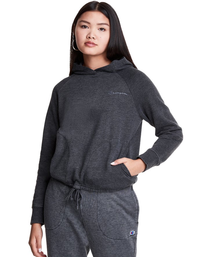 Champion Lounge Cinch Bottom Hoodie Dames - Zwart - Belgie 6735WXUGE